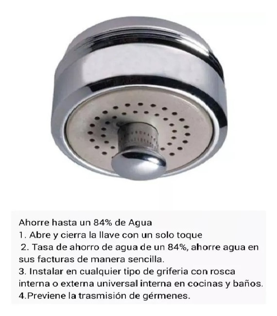 Miniatura 4 de Grifo Ahorrador De Agua De Toque Acero